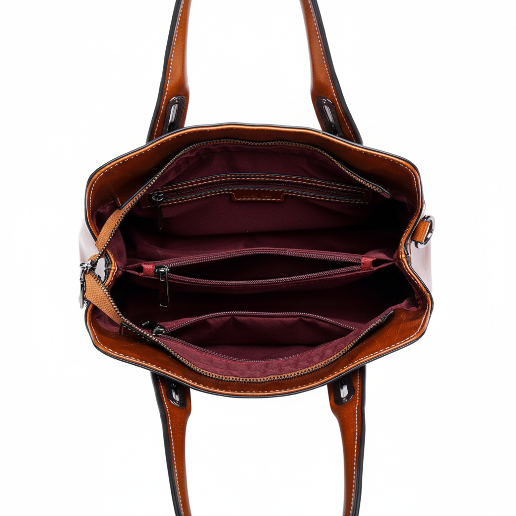 Intérieur sac cognac net