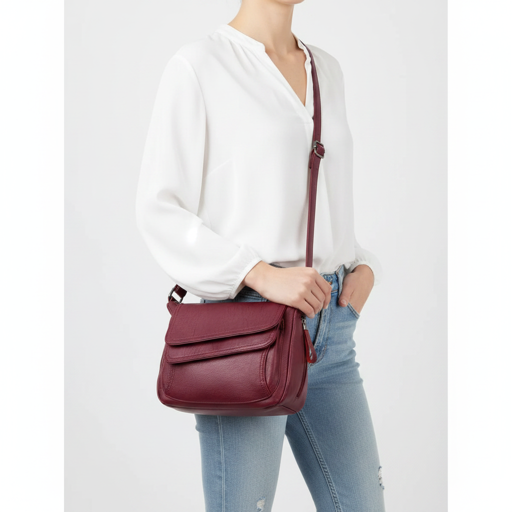 Mannequin bordeaux blouse blanche