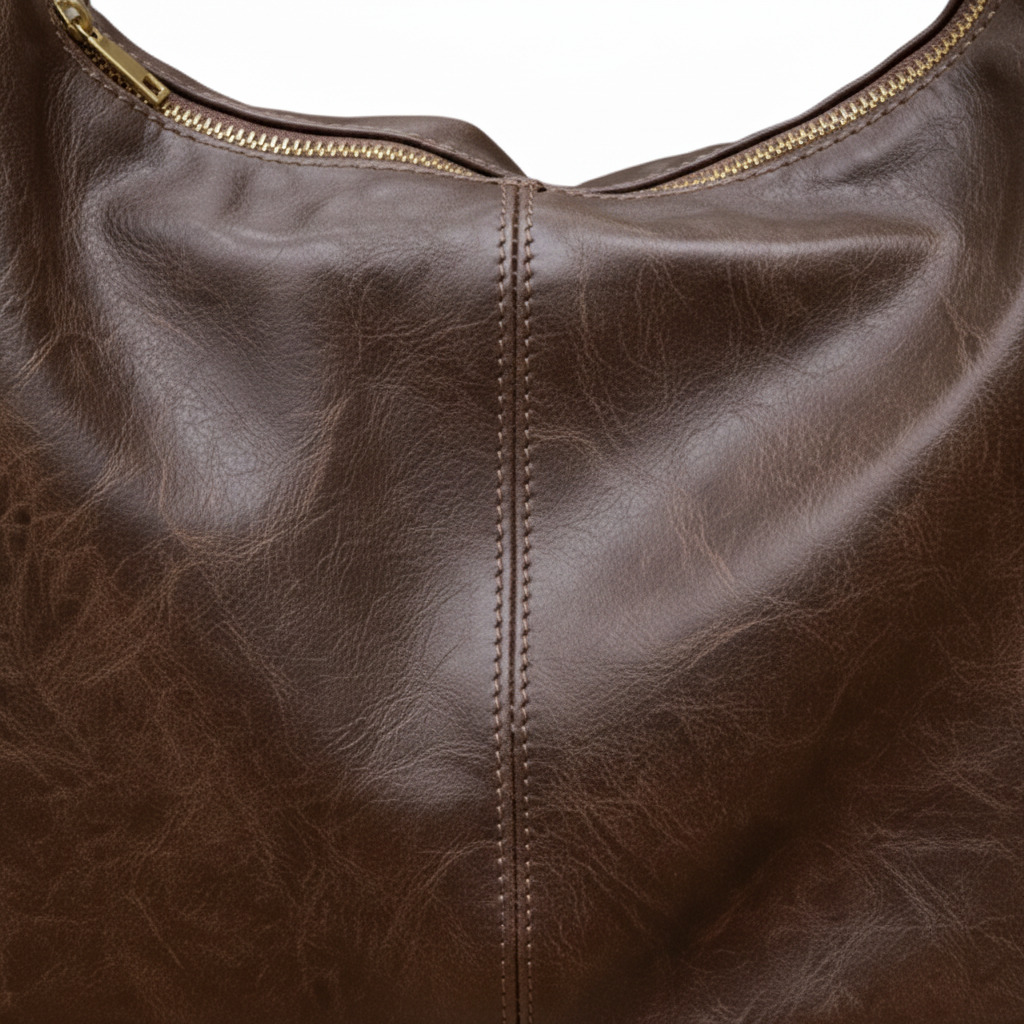 Marron - détail zip - fond blanc