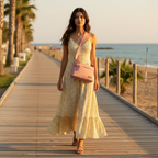 Plage promenade rose