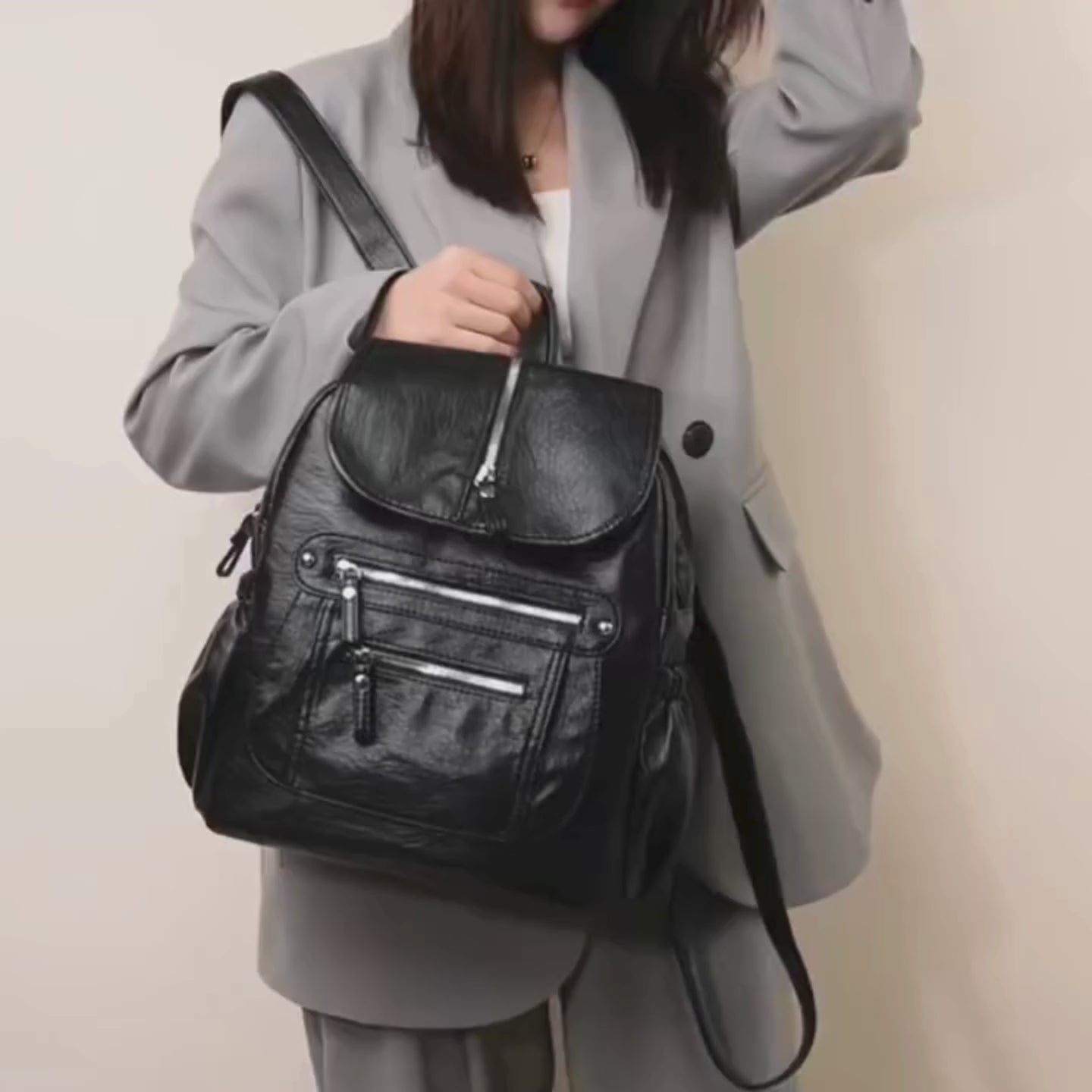 Sac à Dos Cuir Vintage Femme Marron | Luna