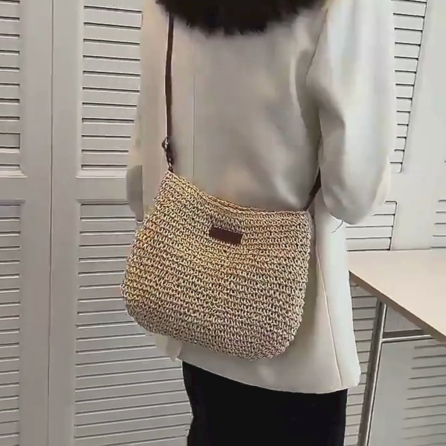 Sac bandoulière femme tressé à la main - Linaé