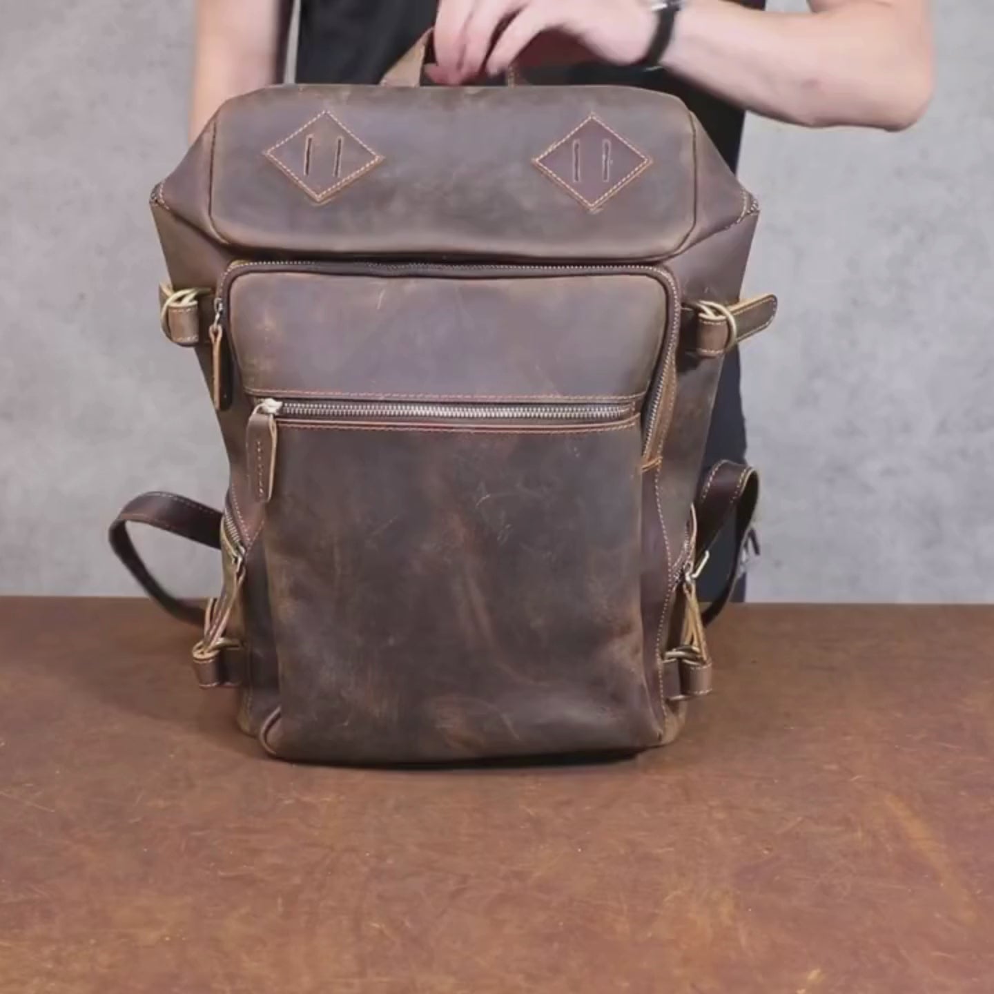 Sac à Dos Cuir Homme Marron Vintage | Léon