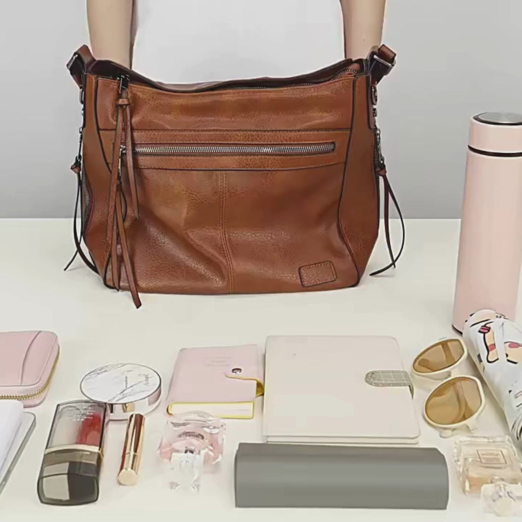 Sac bandoulière femme en similicuir grande capacité - Aria