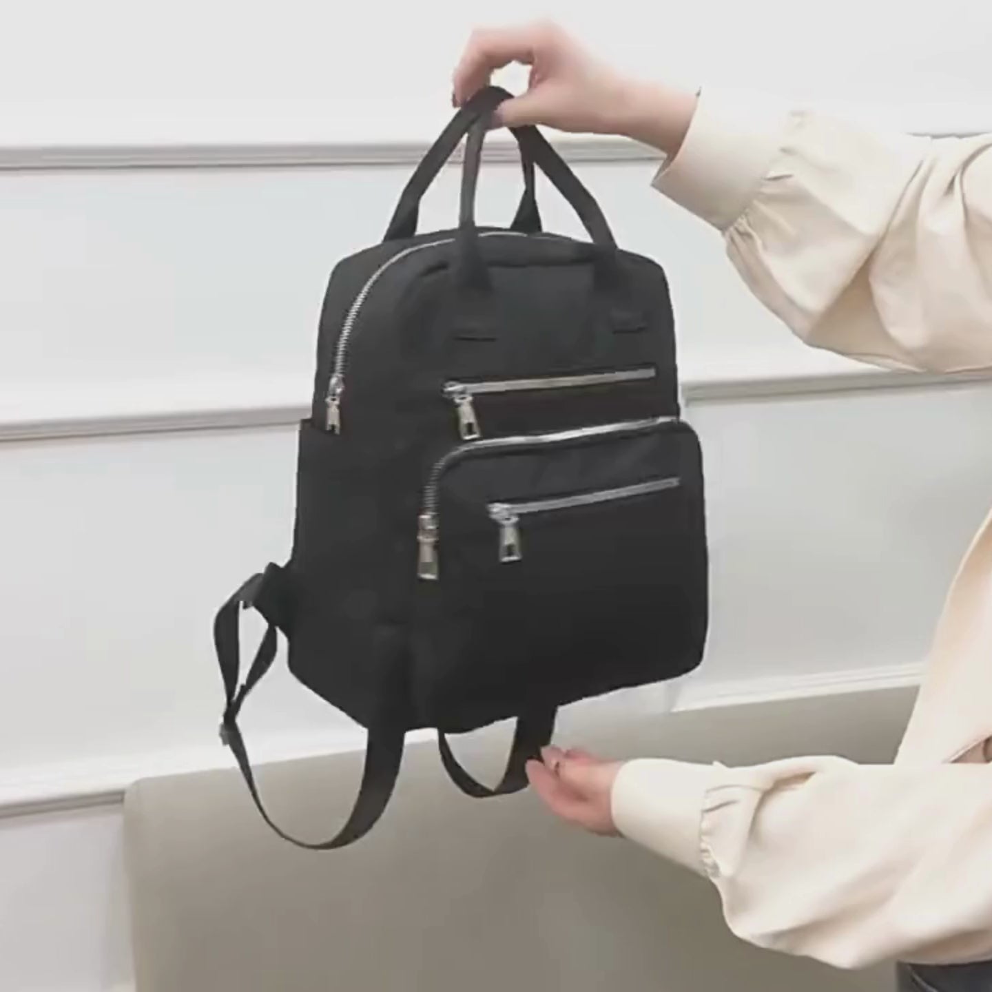 Sac à Dos Femme Grande Capacité Noir | Léa