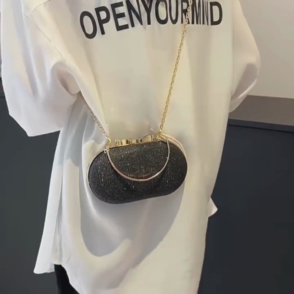 Sac bandoulière femme de soirée à paillettes avec chaîne élégante - Lumièra