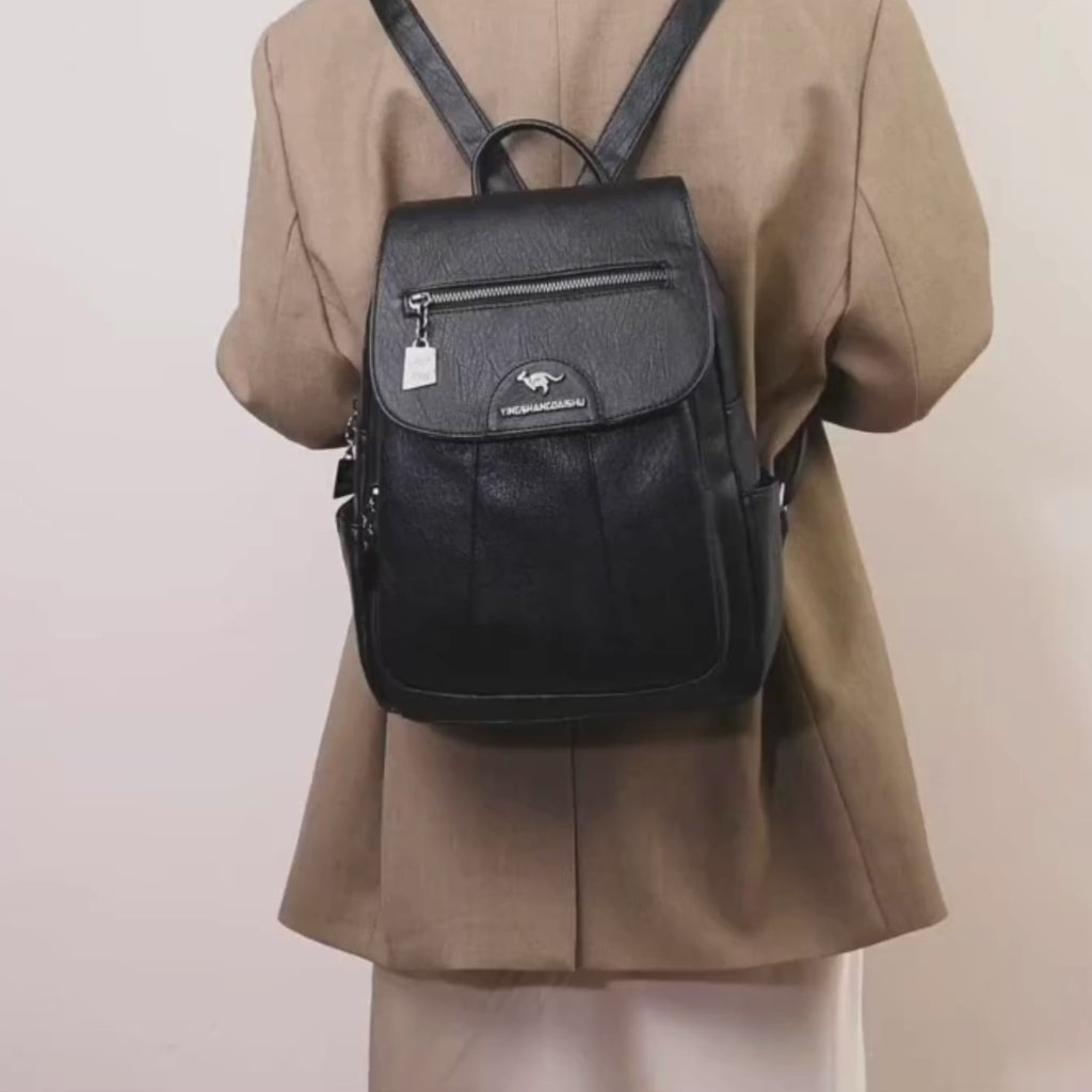 Sac à Dos en Cuir Pour Femme Noir | Camille