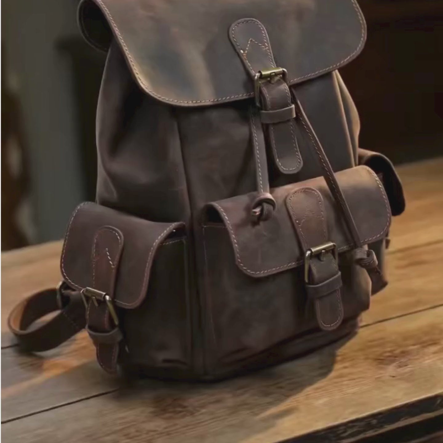 Sac à Dos Cuir Femme Vintage Café | Chloé