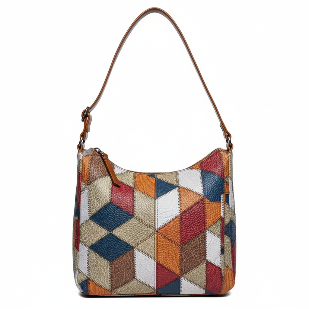 Sac bandoulière patchwork - vue de côté