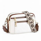 Sac blanc avec bandoulière fleurie