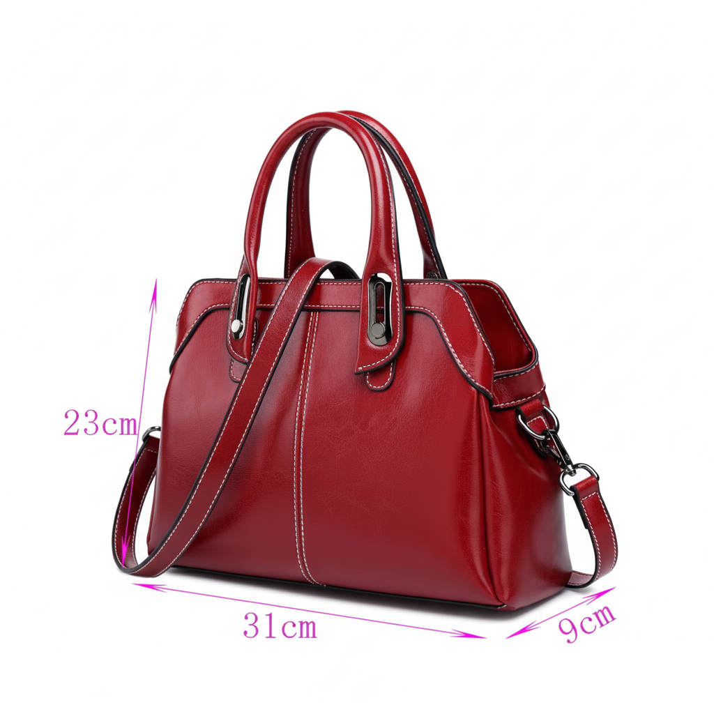 Sac bordeaux avec dimensions