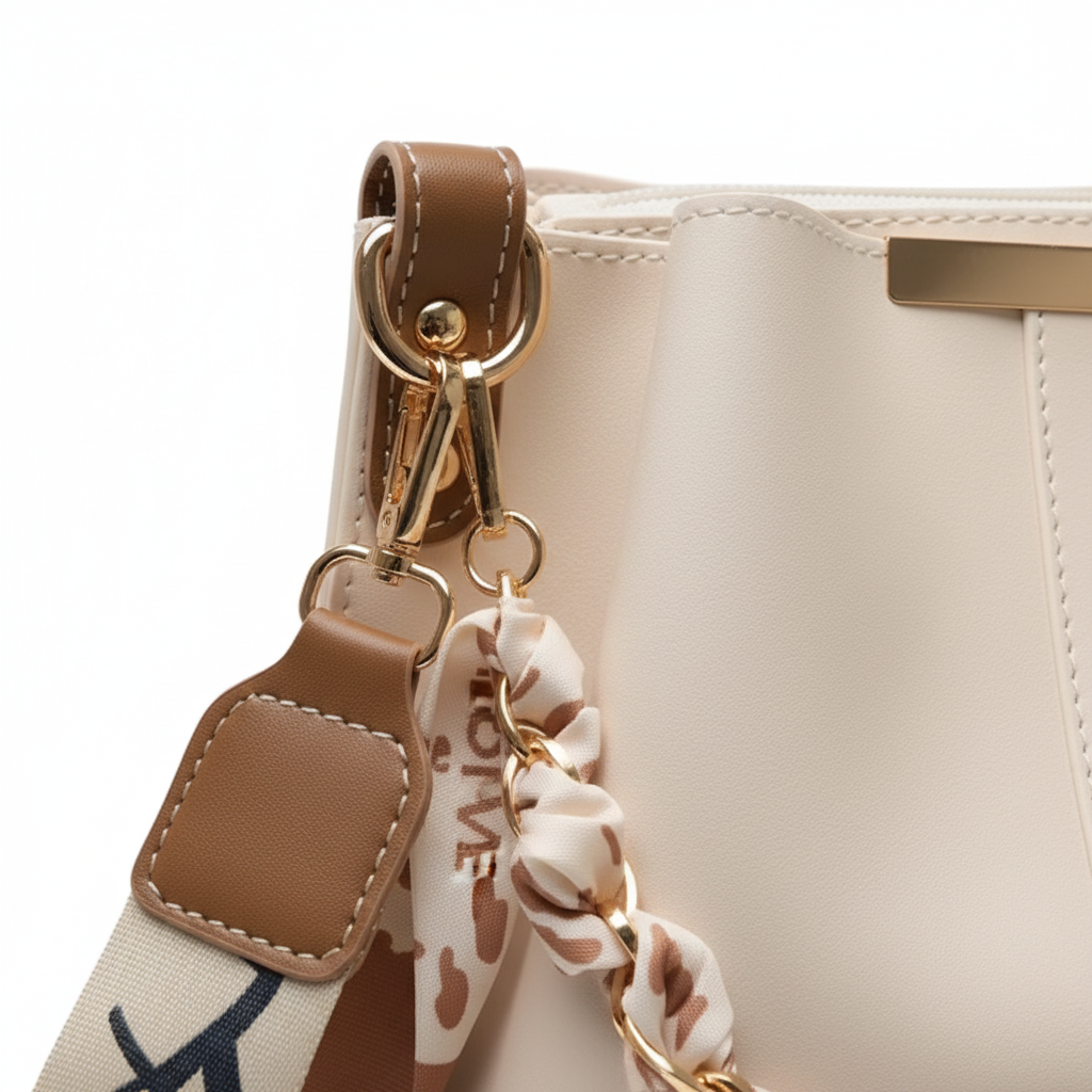 Sac bucket beige - zoom détails
