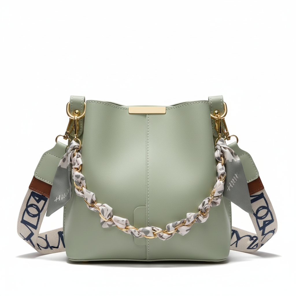 Sac bucket vert menthe - fond blanc
