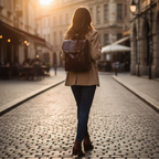 Sac chocolat dos femme ville