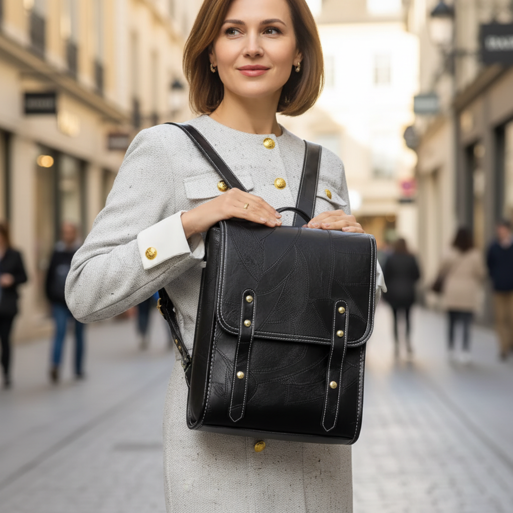 Sac cognac mère shopping