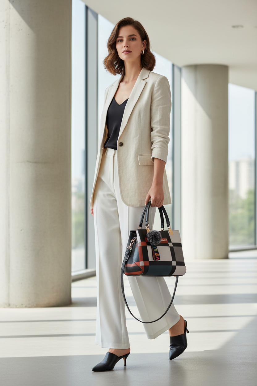 Sac colorblock noir - lifestyle
