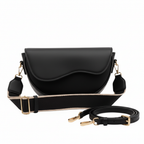 Sac croissant noir - deux bandoulières sans texte