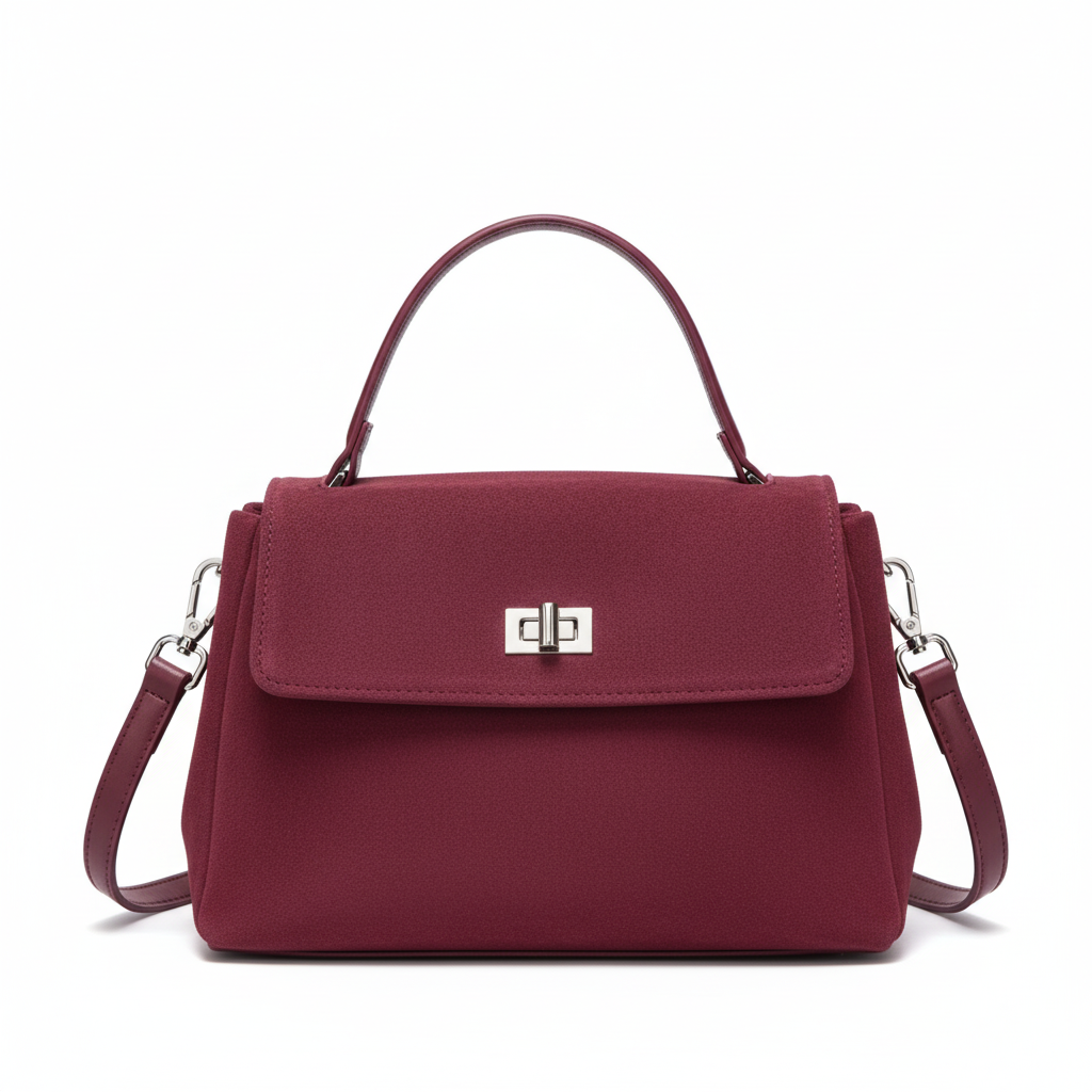 Sac daim bordeaux