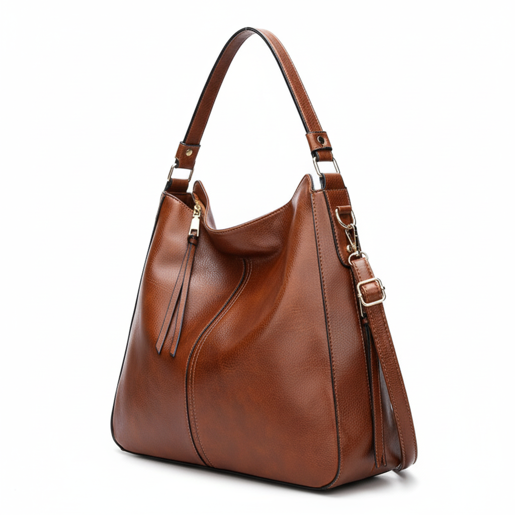 Sac en cuir vue trois-quarts