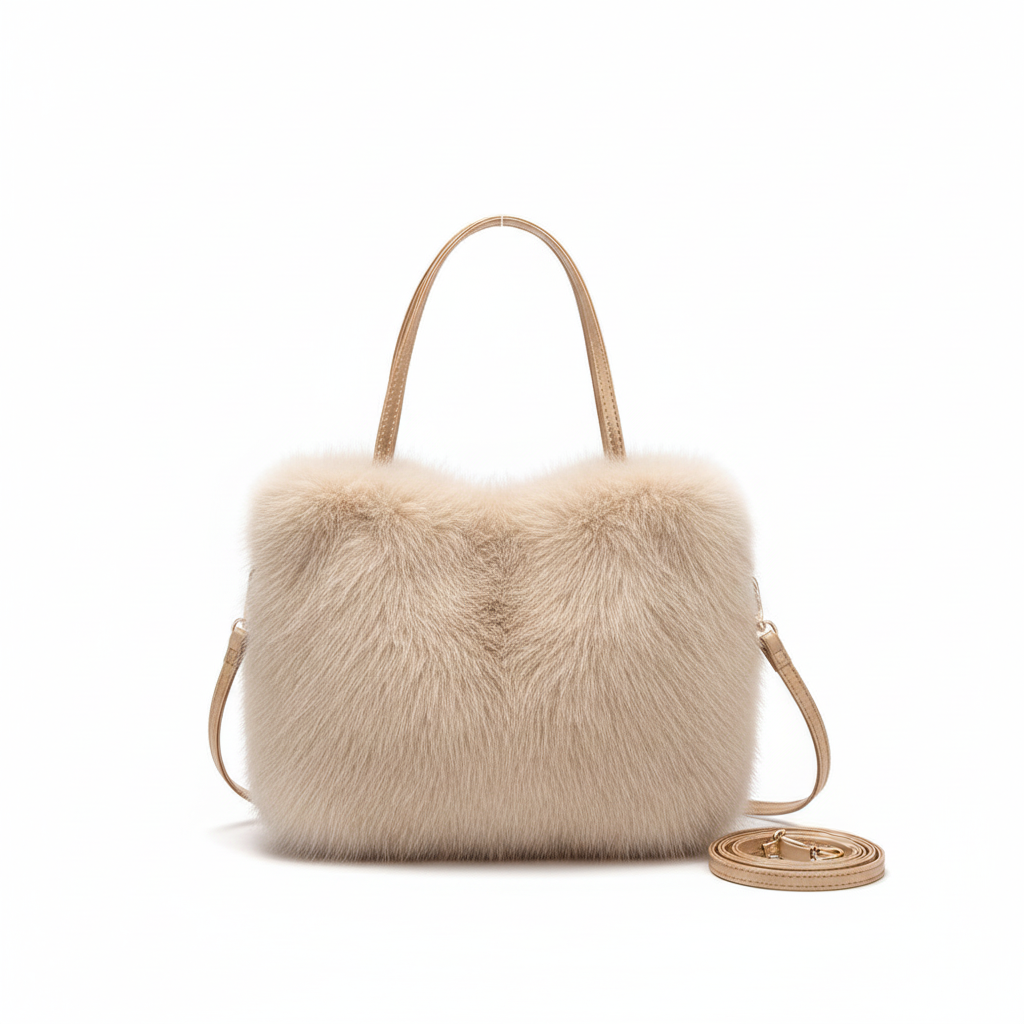 Sac fourrure crème