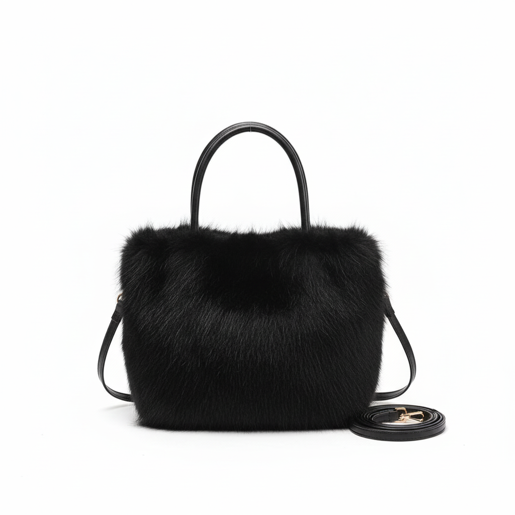 Sac fourrure noir