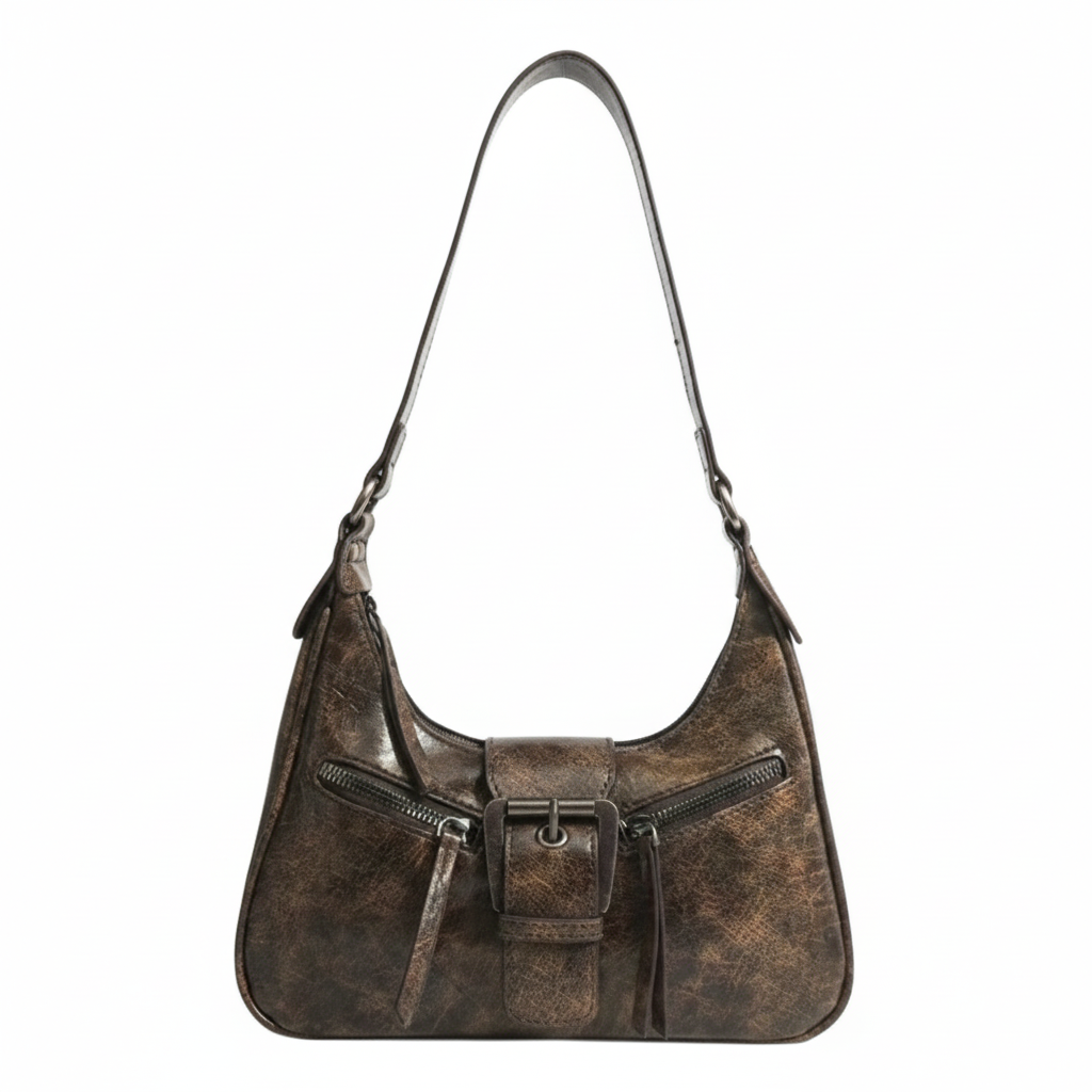 Sac hobo marron - vue face
