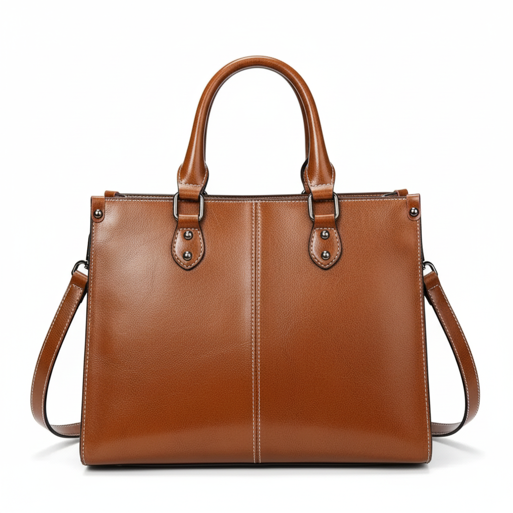 Sac à main en cuir cognac premium
