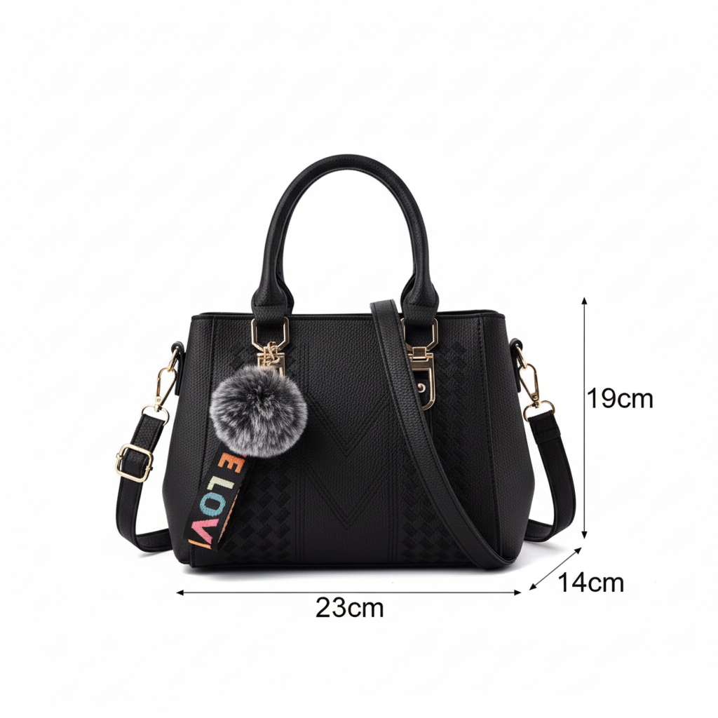 Sac à main noir avec dimensions