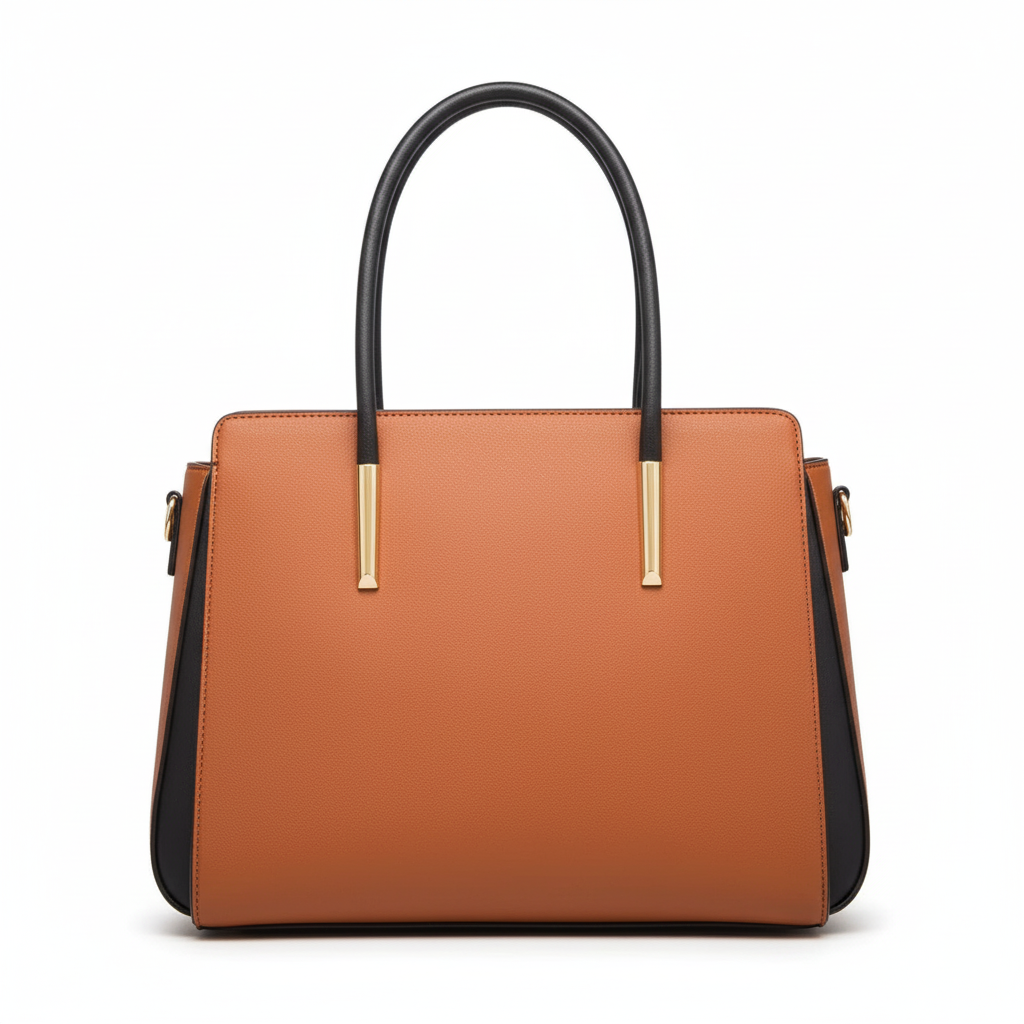 Sac à main orange et noir vue de face