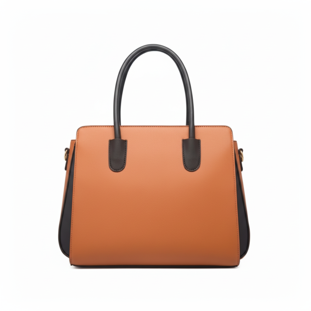 Sac à main orange et noir vue de face