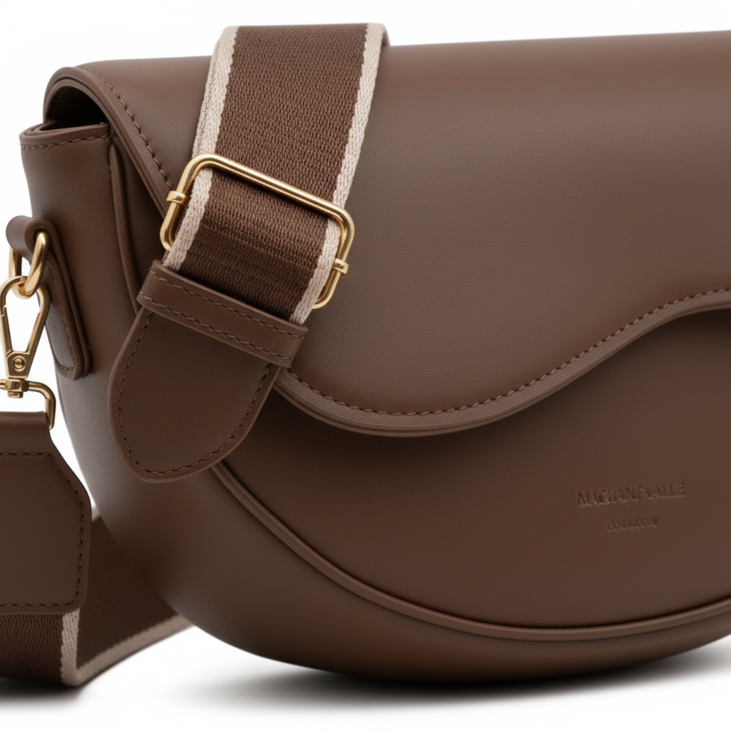 Sac marron clair - zoom détails