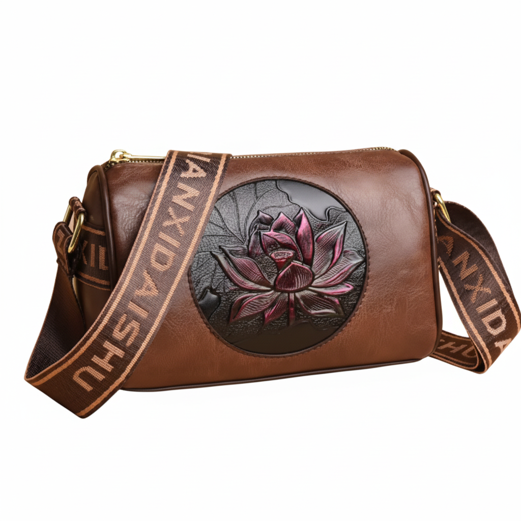 Sac marron lotus - vue de face