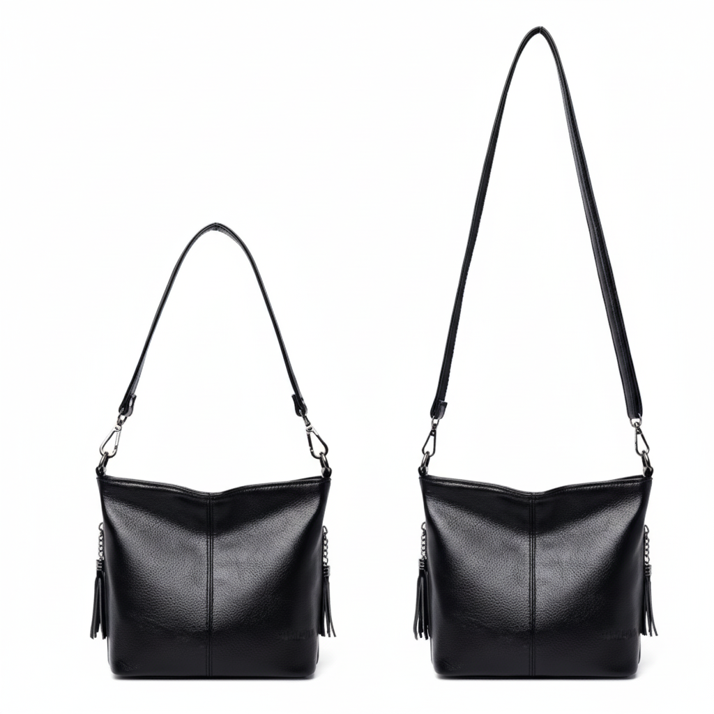 Sac noir deux bandoulières sans texte
