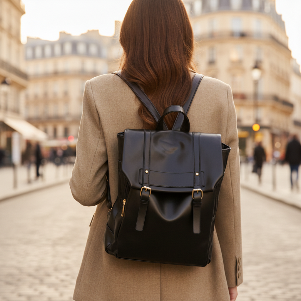 Sac noir dos jeune femme Paris