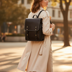 Sac noir femme 40s urbain