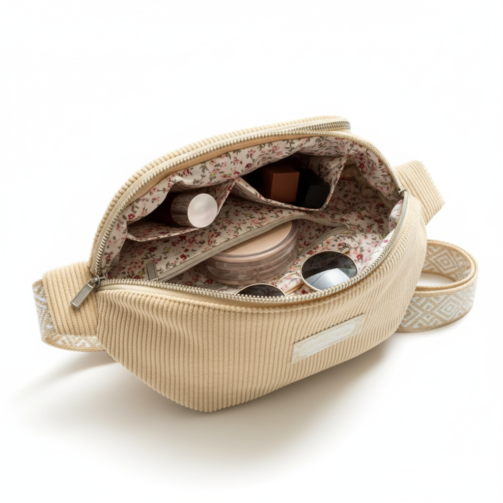 Sac ouvert avec bon motif fleuri